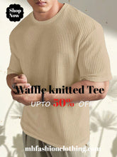 Cream color Oversized Waffle Knit t shirt  F